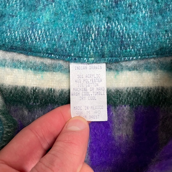 Vintage Molina Indian Drawin Aztec Navajo style full zip up jacket - Picture 6 of 9